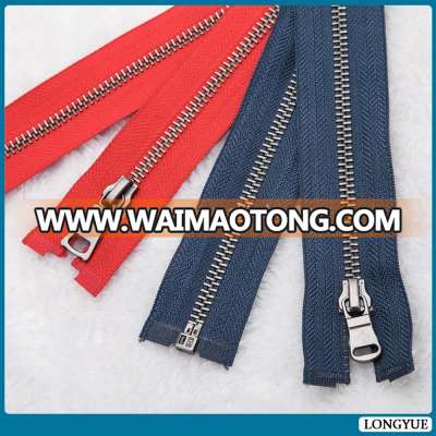 high quality open- end custom gold metal zipper custom coil zipper